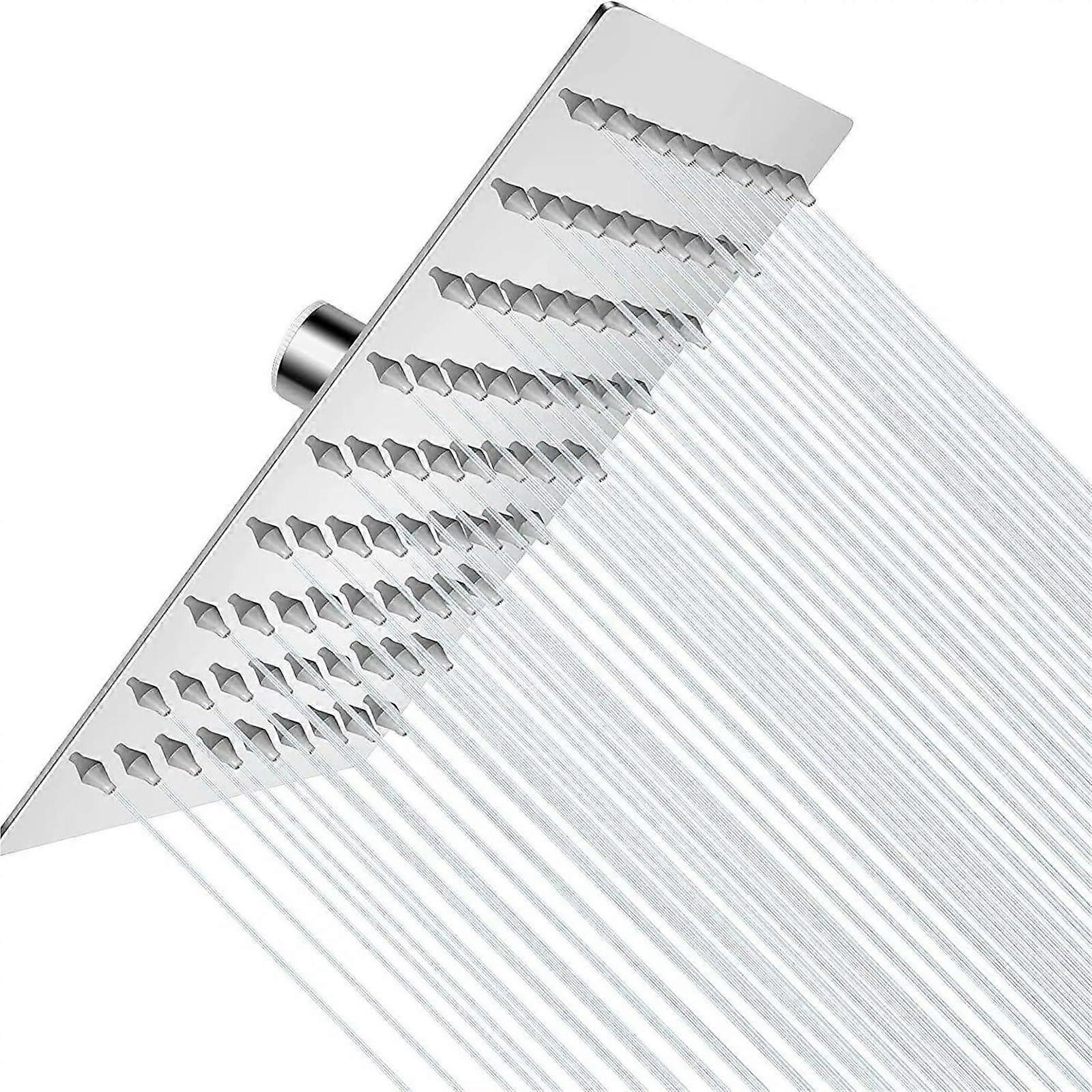 8 Inch Square Rainfall Shower Head, UltraThin Stainless Steel Ceiling Mounted for FullBody Coverage