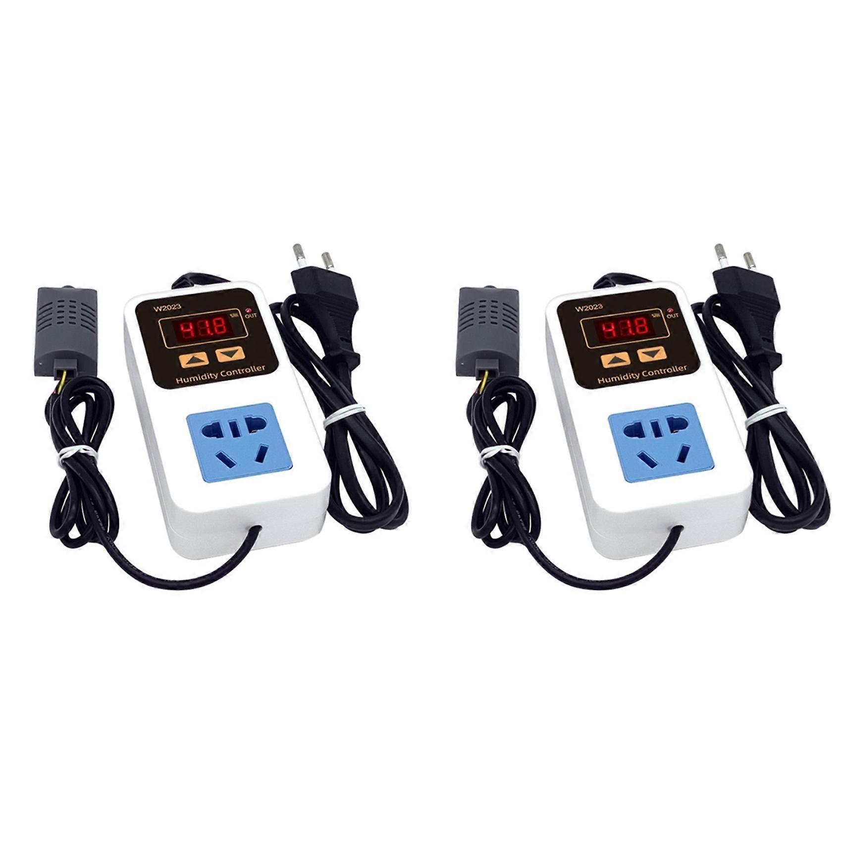 2X W2023 Digital Display Humidity Controller Humidifier Humidification and Dehumidification Humidity Control EU Plug