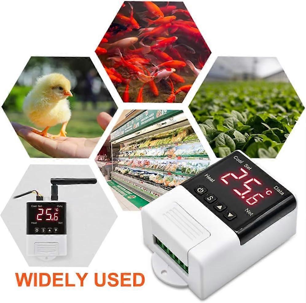 WiFi Thermostat and Humidistat, 12V220V Digital LED Temperature Controller for Incubator