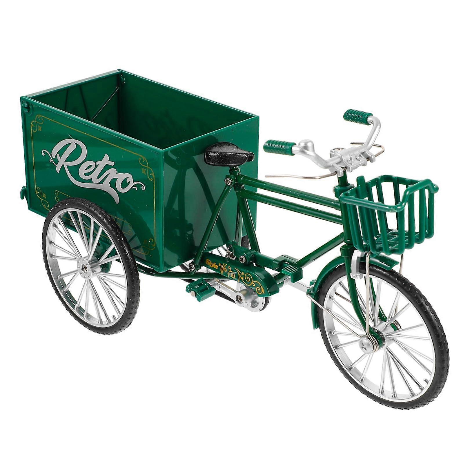 Vintage Tricycle Decor with Rustic Design and Realistic Parts for Home Office Tabletop Display