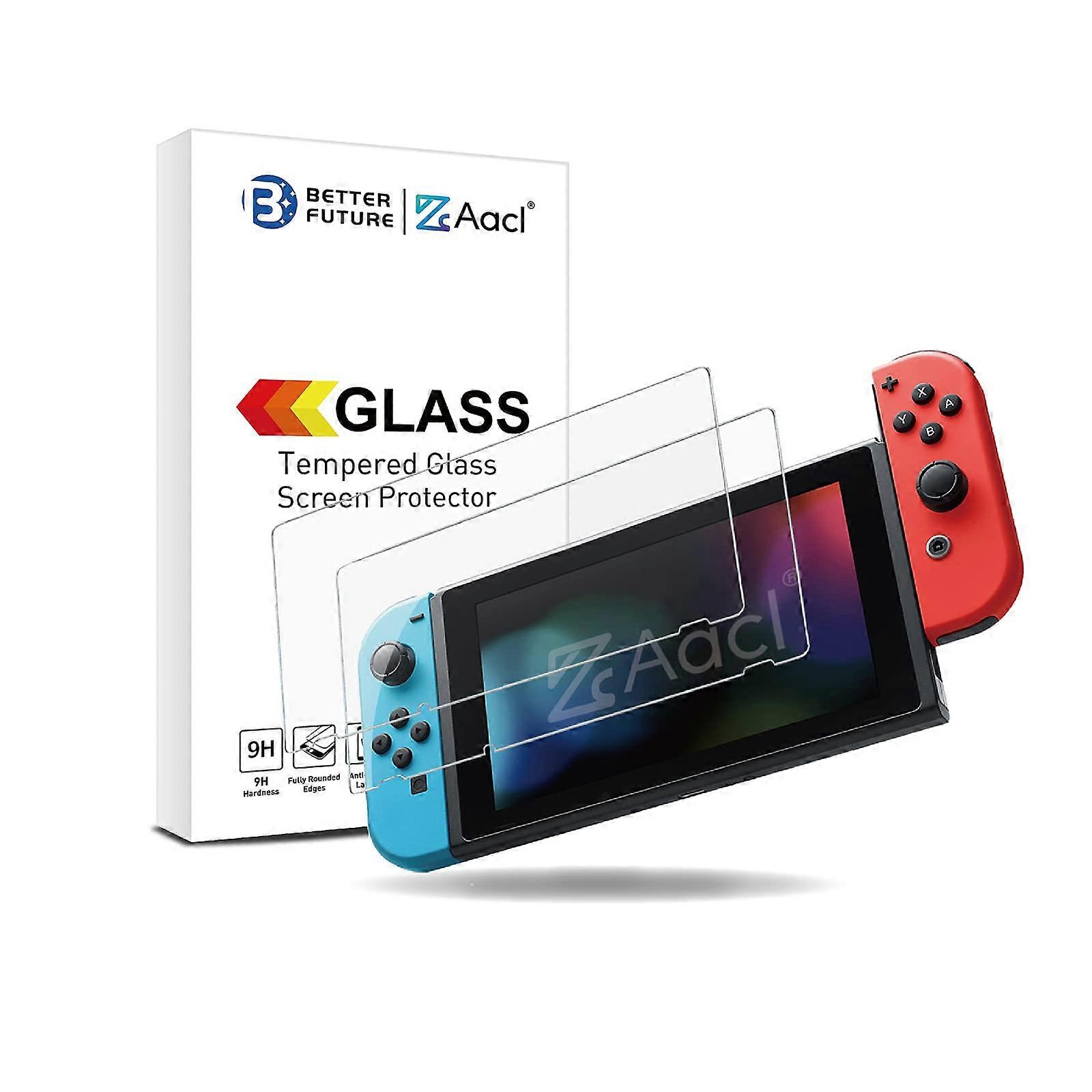 Screen Protector for Nintendo Switch 2017 2 Pack, 9H Tempered Glass, Ultra Clear, Bubble