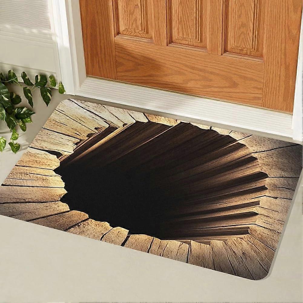 3D Optical Illusion Area Rug with Realistic Hole Design, NonSlip Memory Foam, 23.62x35.43 in