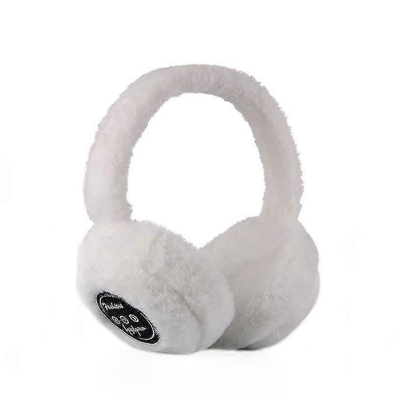 Winter Warm Bluetooth 5.0 Music Earmuffs Wireless Call (white )
