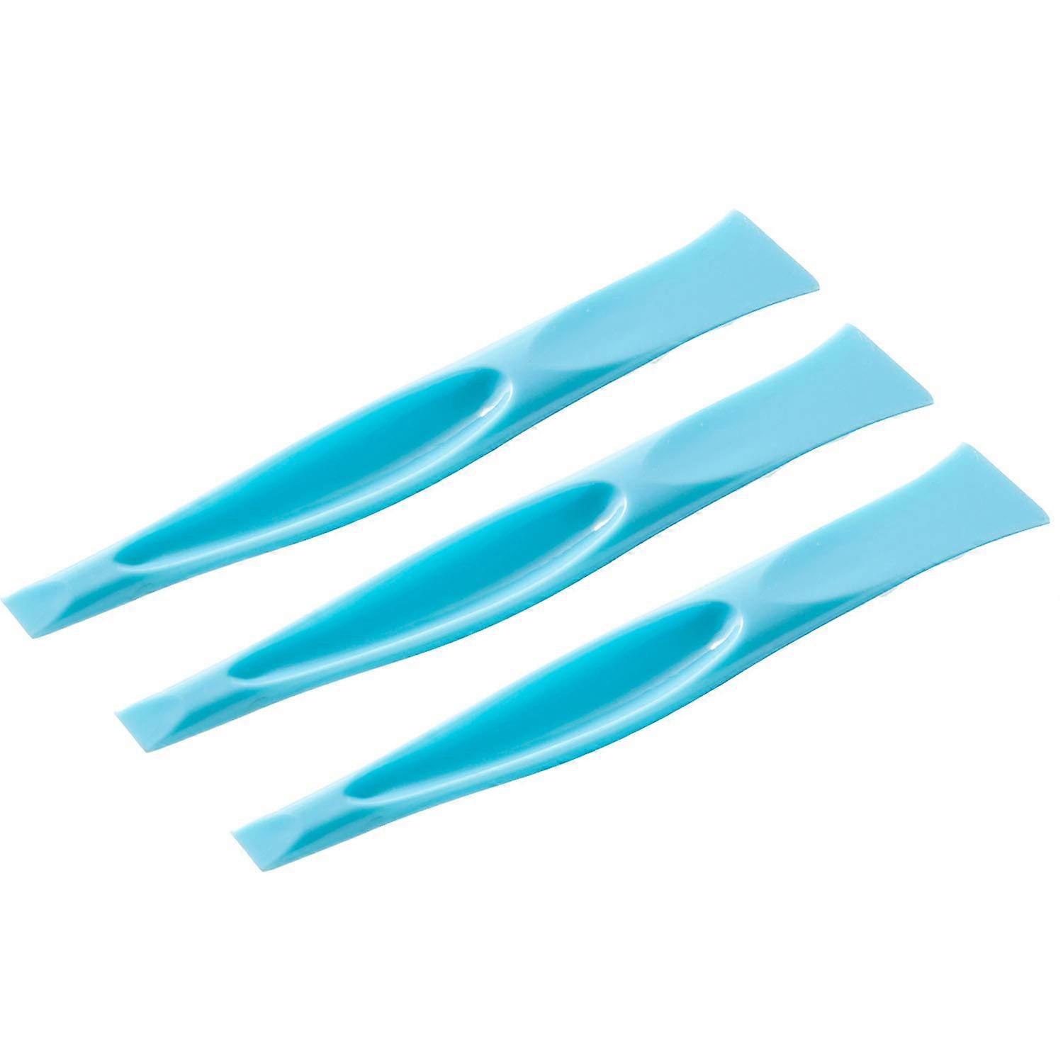 Plastic Scraper Tool 3 Pack Blue, Dual Head Label Remover for Scratch MultiSurface Cleaning