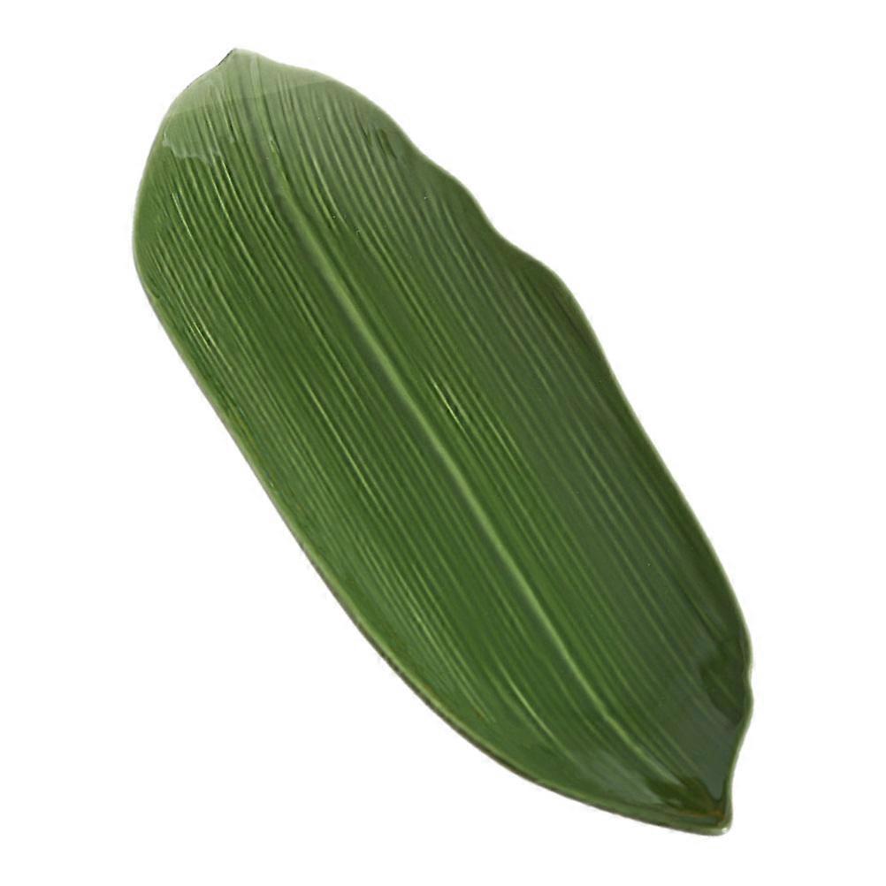 Japanese Sushi Plate Ceramic Leaf Shaped Display Plate for Storage