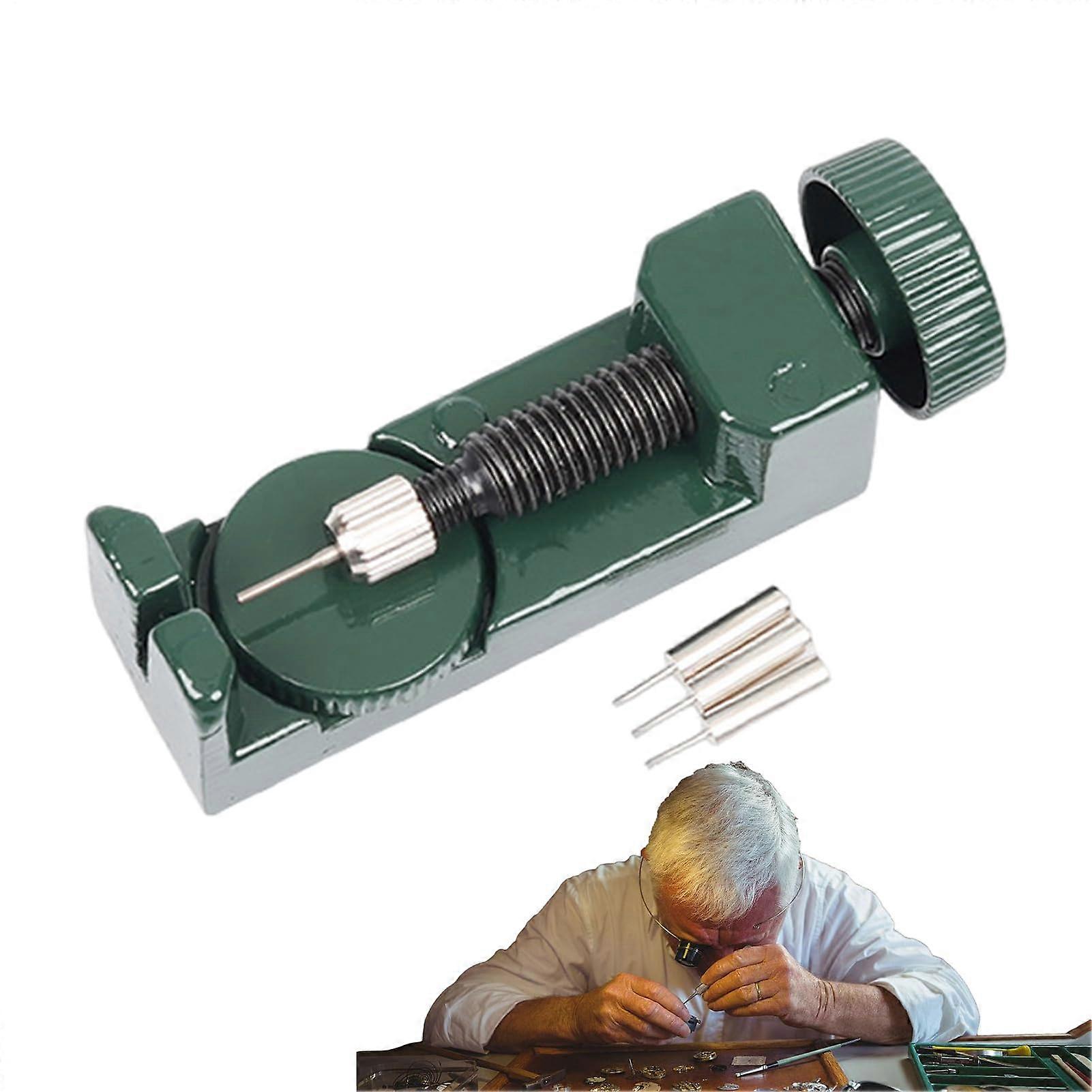 Watch Link Removal Tool and Back Remover with HeightAdjustable AntiMagnetic Design for Strap Adjustment and Battery Replacement Green