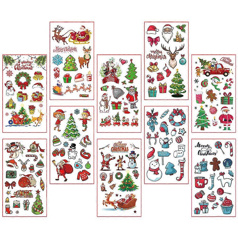 Kids Decals for Christmas 30 Sheets Temporary Sticker Pack