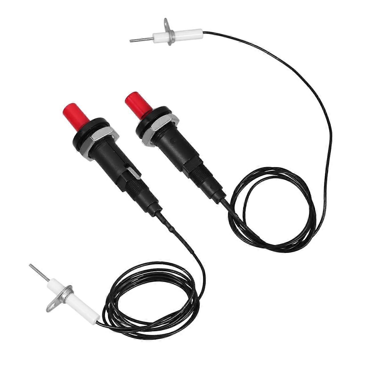 2pcs Push Button Gas Stove Igniter with Ceramic BBQ Grill Igniter Replacement for Camping Cooking