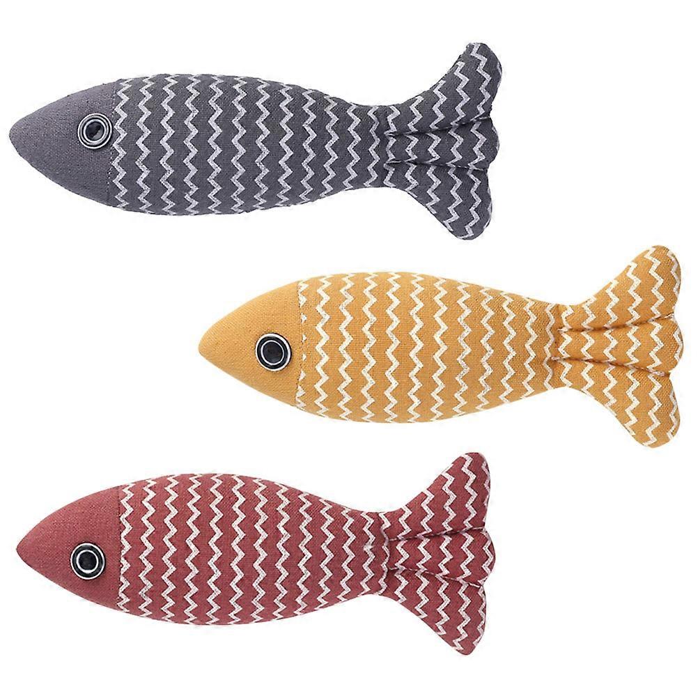 Cat Catnip Toy Fish Shape for Indoor Cats Fun 3Pcs Set