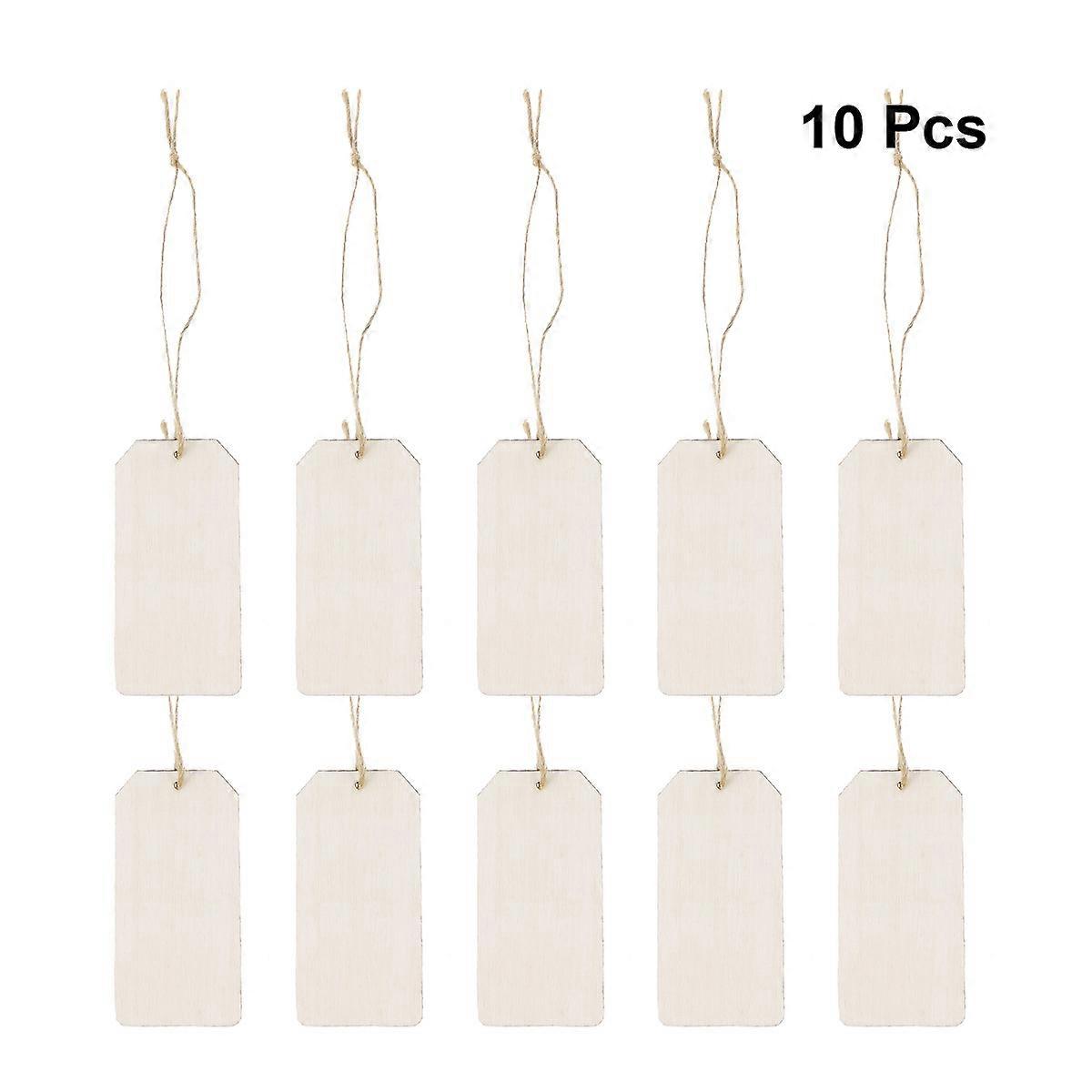 Beige Wood Hanging Tags for Message Note Decoration 10Pcs Pack