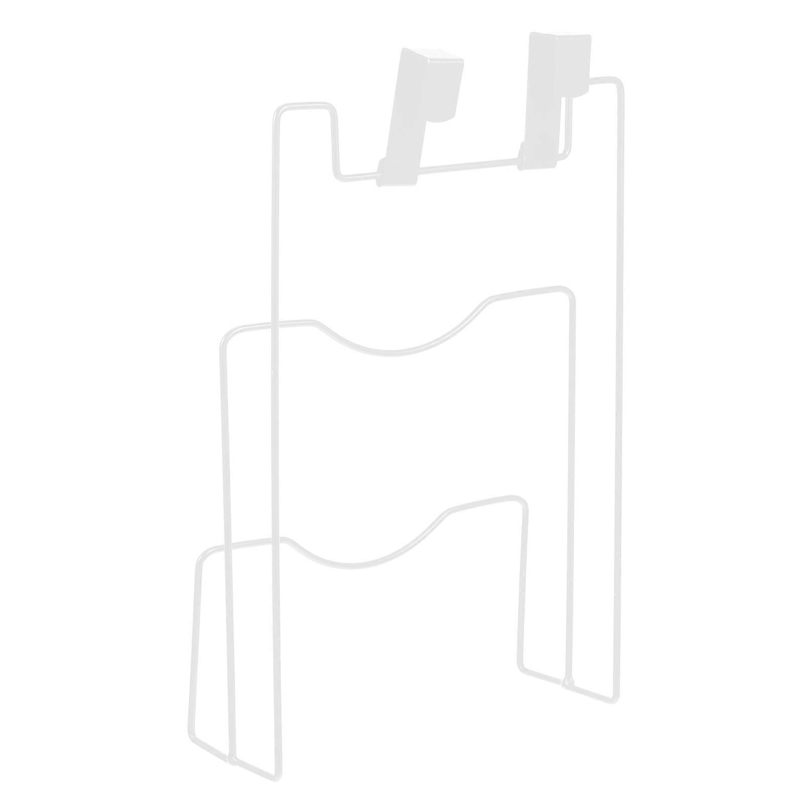 Decorative Pot Lid Rack Wall Mount Holder for Storage Use with White Iron