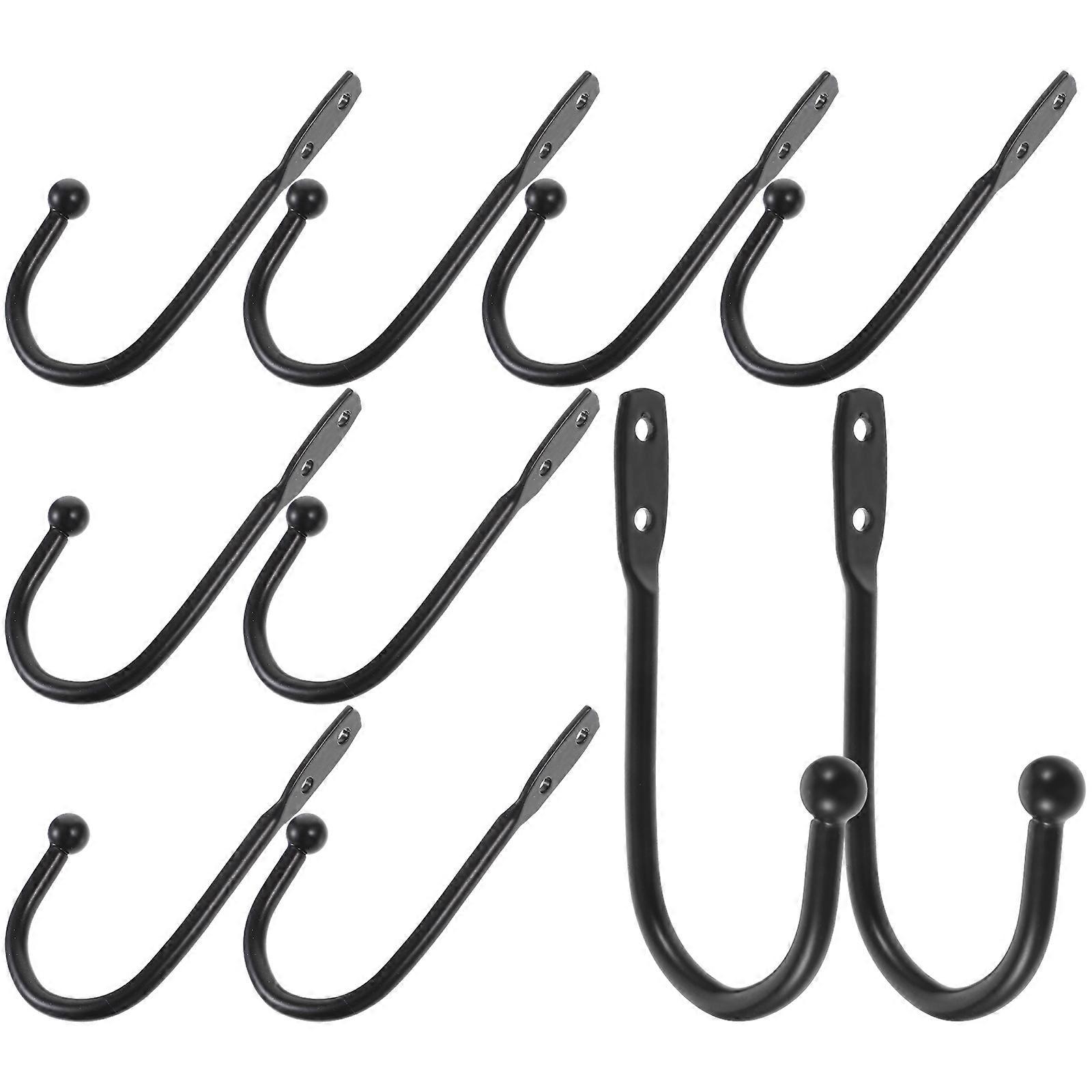 Fixed Curtain Hooks Wall Mount Metal Hooks for Hanging 10Pcs