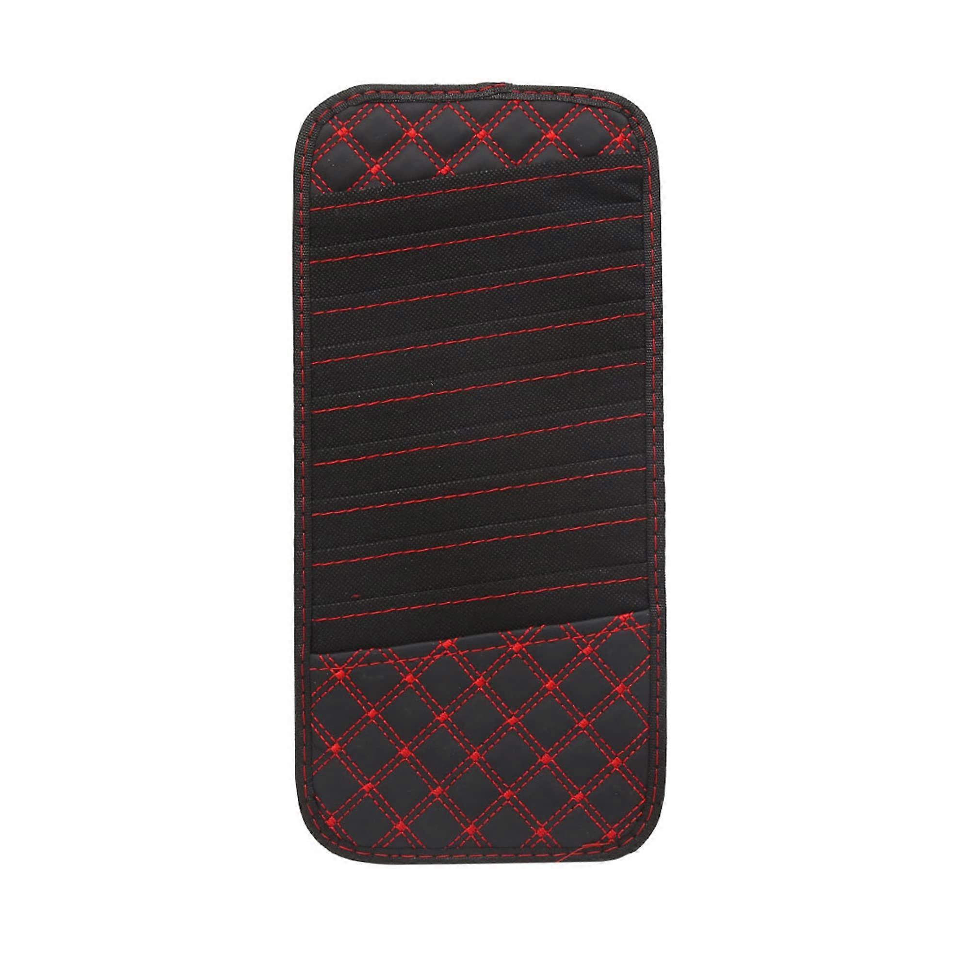 Car CD Organizer Sun Visor Holder for 10 Discs Easy Storage Black Red Nylon
