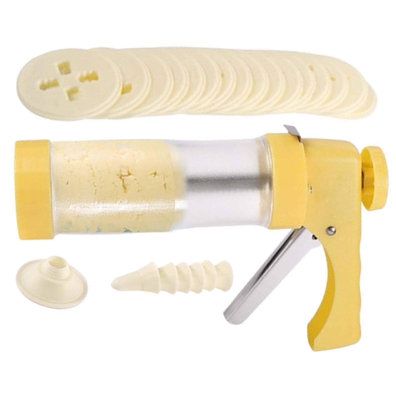 Stainless Steel Cookie Press Kit with Icing Tips and Discs for Baking Multiple Shapes