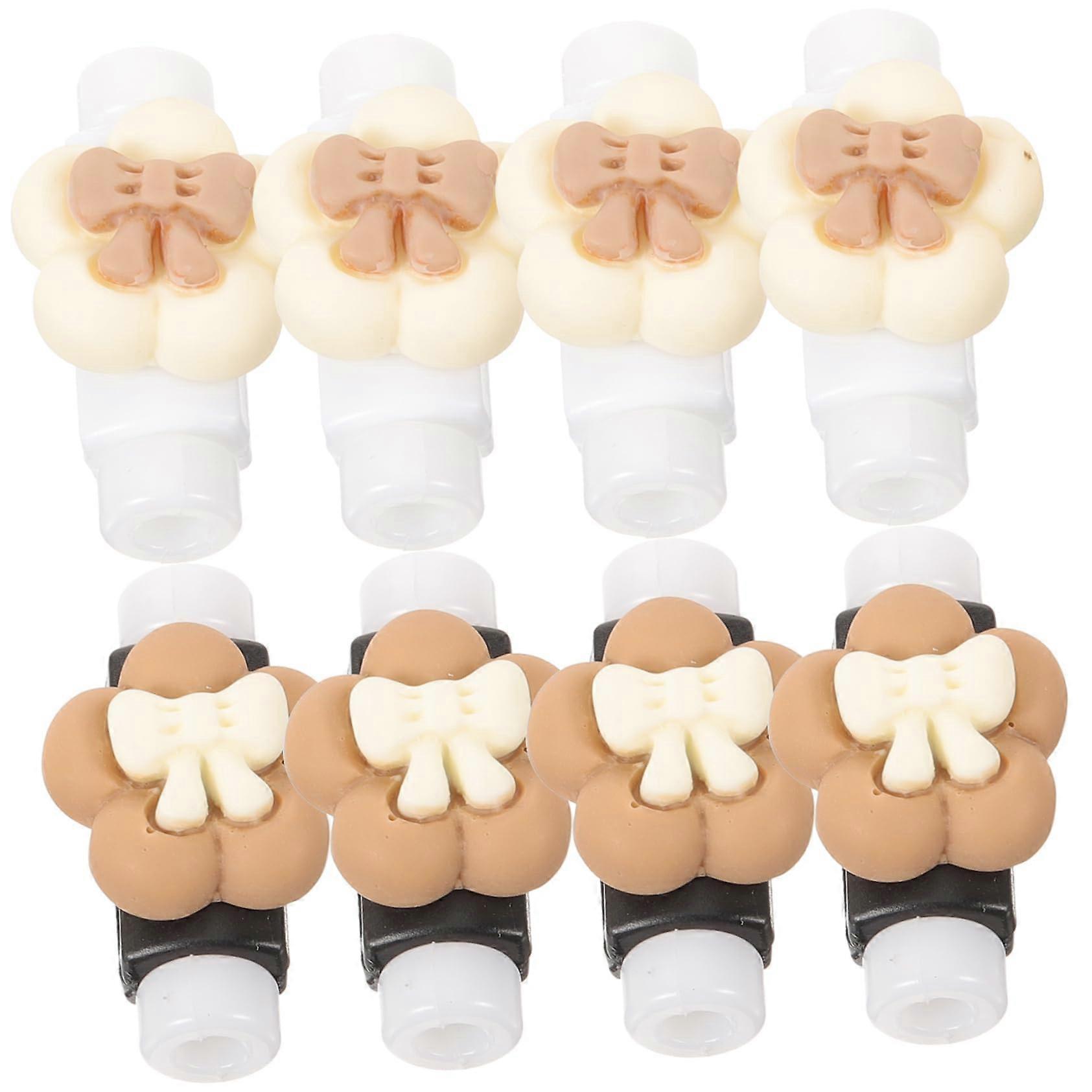 Cable Protector Set with Bowknot Design for iPhone and Android Charger Cord AntiBend Protection