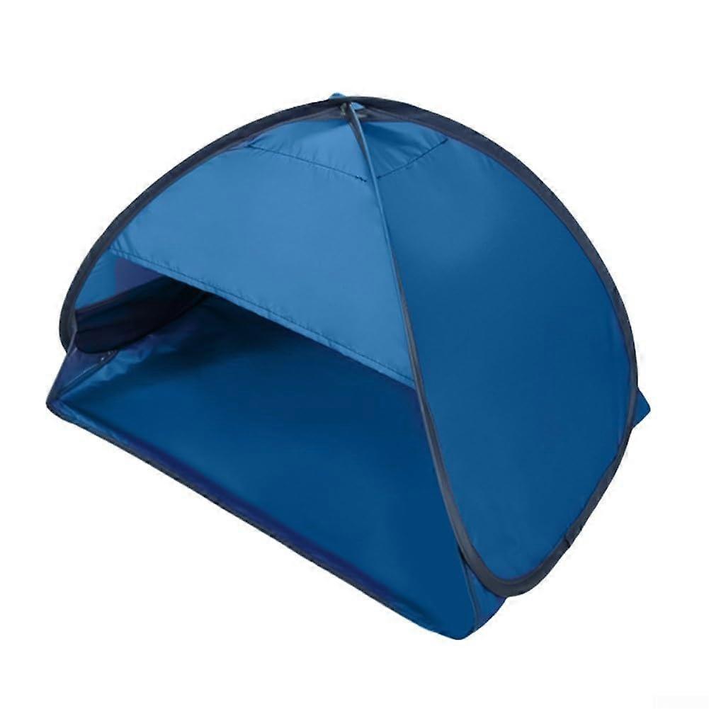 Beach Tent Sunshade Canopy, Full Light Blocking, Wind Resistant, Device Holder, Sapphire Blue