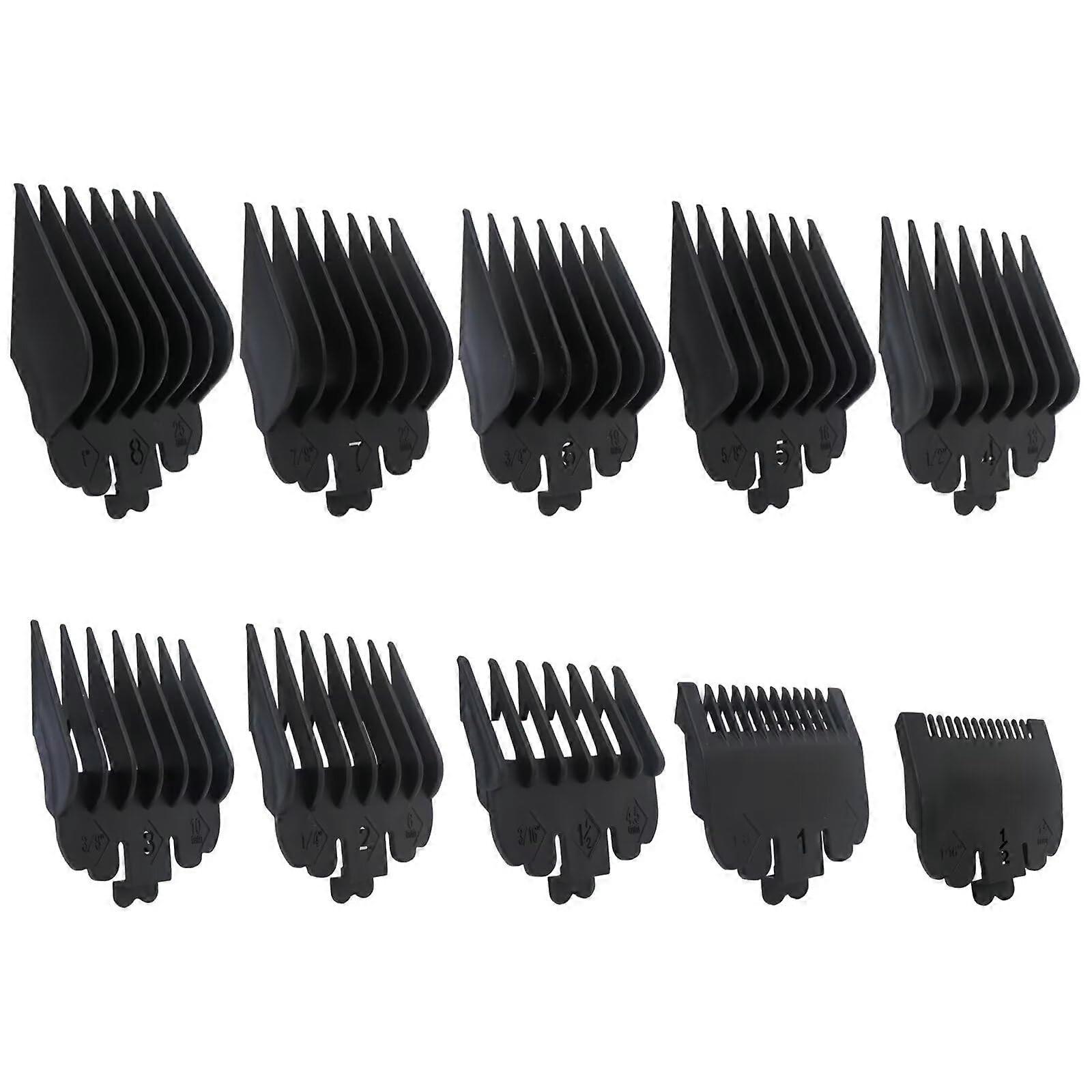 10pcs Clipper Guards Set 1/16' to 1' for Wahl with Quick Size Selection and Precise Length Control