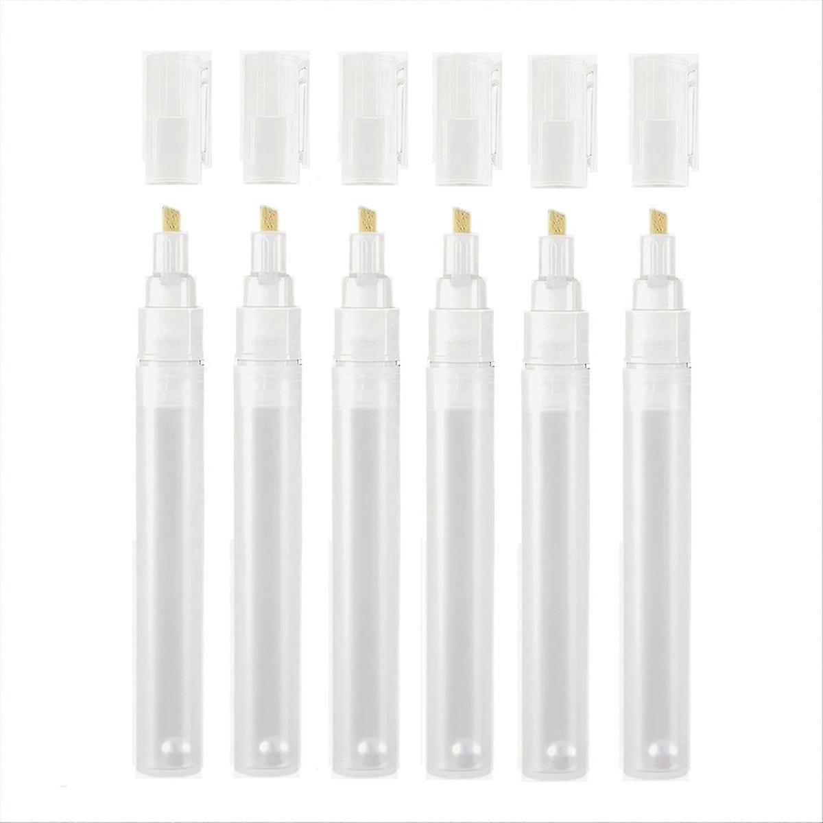 6Pcs Empty Fillable Blank Paint Touch Up Pen Markers, 6mm