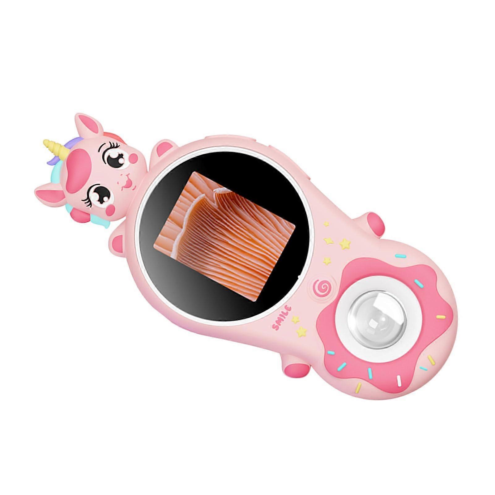 Digital Microscope 500X Handheld USB with 2in IPS Screen LED Light for Kids Study Pink