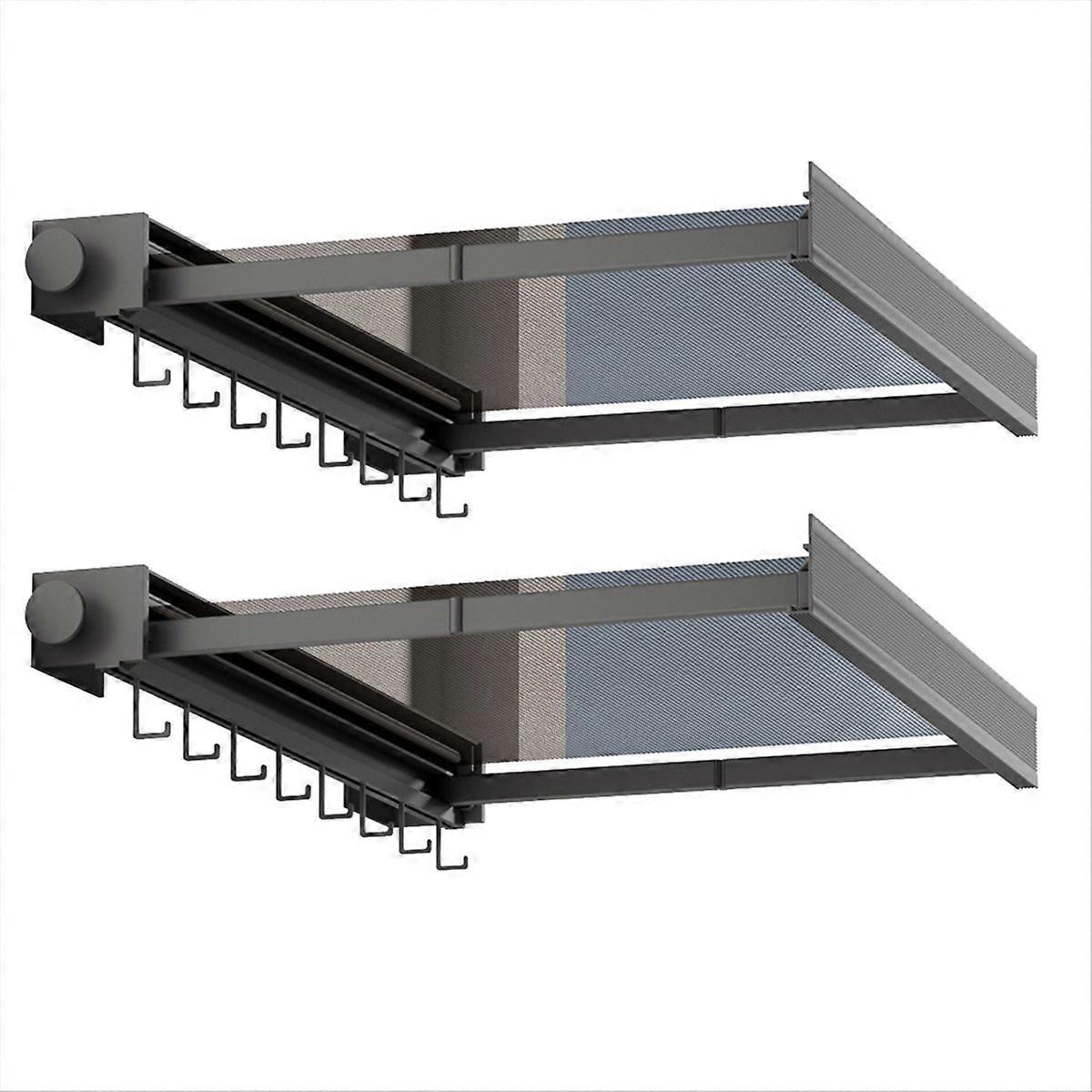 Retractable Folding Clothes Drying Rack,Punch-Free,-Gray