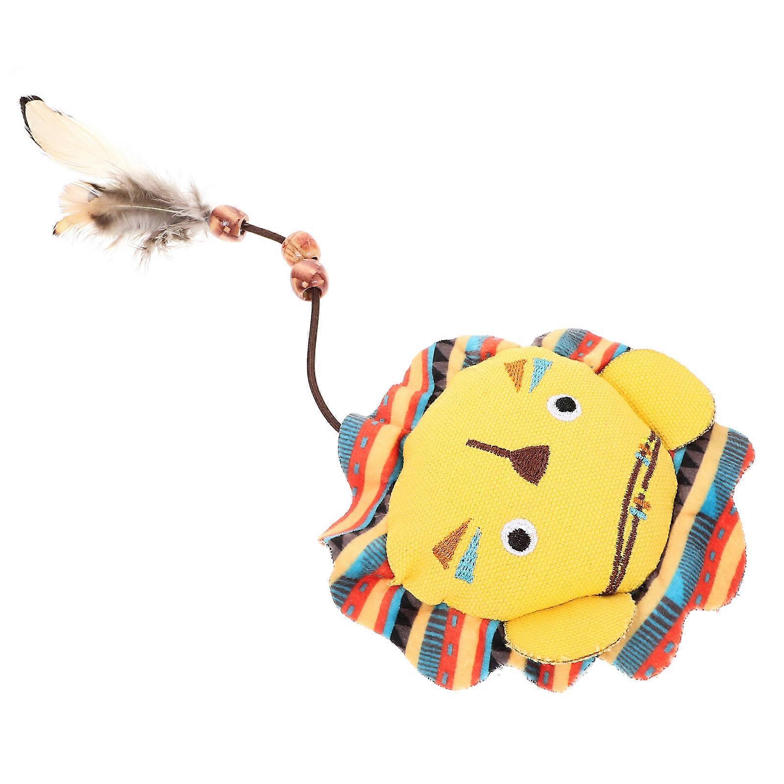 Cartoon Plush Cat Chew Toy for 2Pcs Interactive Kitten Teeth Grinding