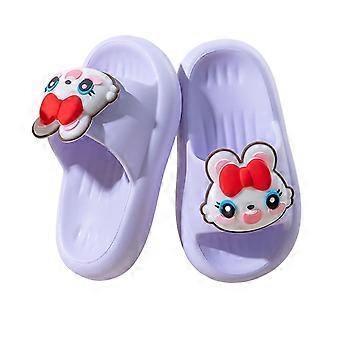 Sommerliche Hausschuhe für Jungen und Mädchen, lässig, mit Tiermotiven, offene Zehen, bequeme Flip-Flops für Babys, lila, 2,5-3 Jahre