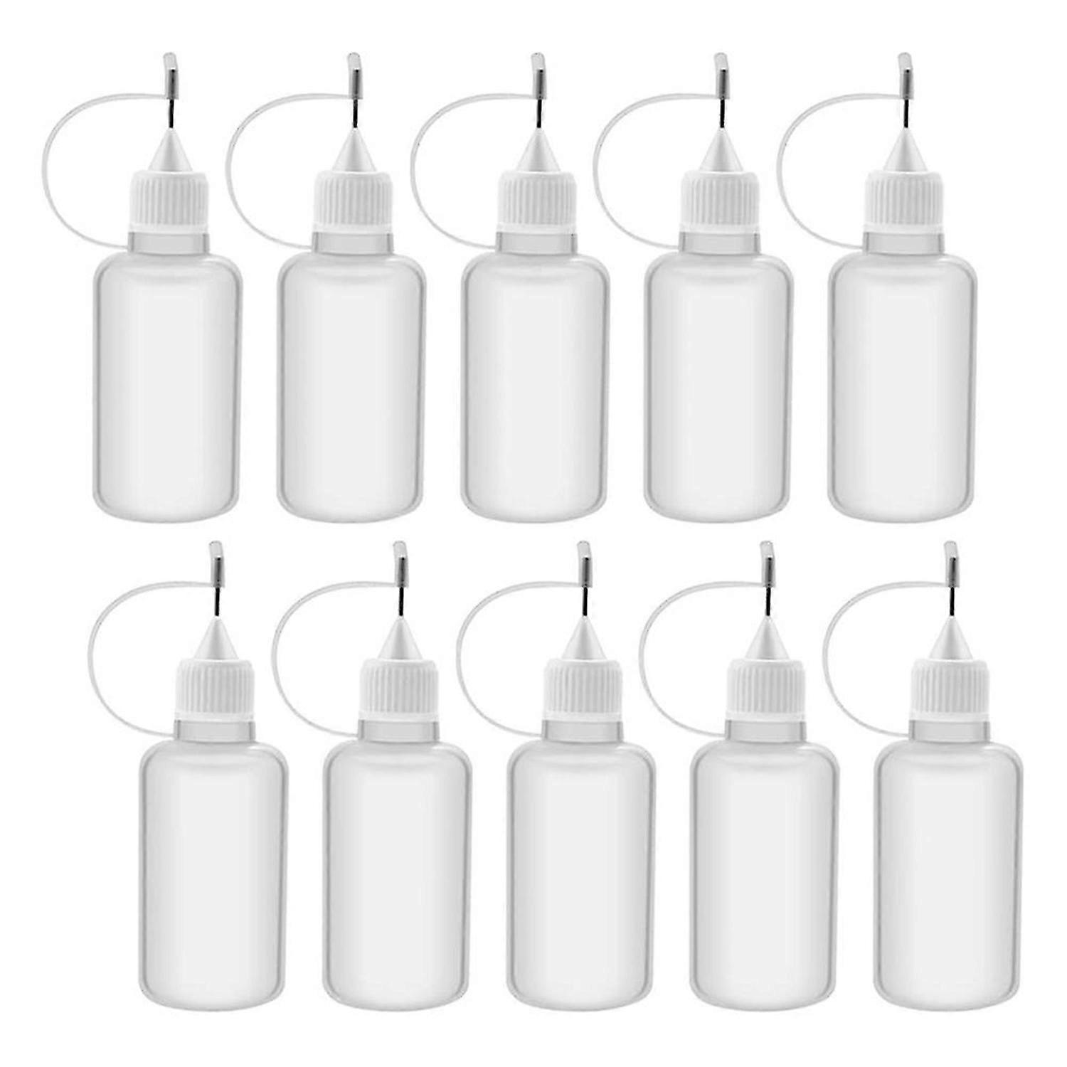 10Pcs 30Ml Plastic Squeezable Tip Applicator Bottle Refillable Dropper Bottles with Needle Tip Caps