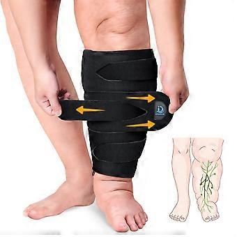 Bande de compression ajustable pour lymphœdème du mollet, adaptée aux jambes enflées et volumineuses - avec 6