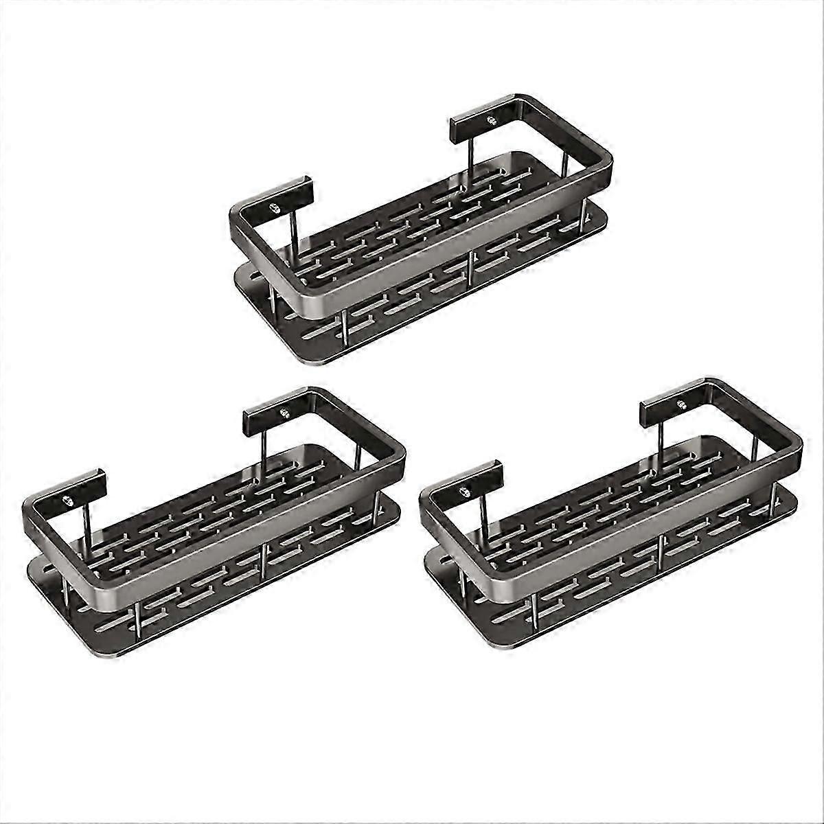 Bathroom Shelf Triangular Shelf Punch-Free Corner 3 pcs