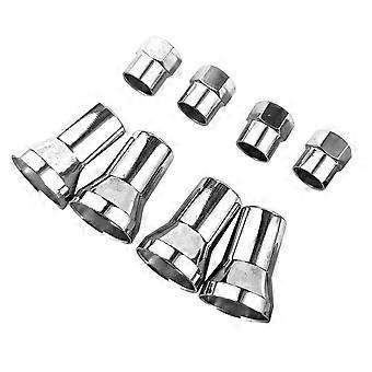 4 Sets TPMS Tire Valve Stem Cap with Sleeve Cover Chrome American Car and Truck