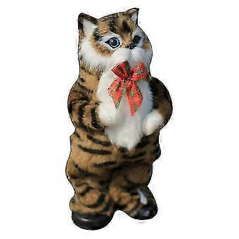 Electric Simulation Yellow Cat 30cm Battery Powered Plush Singing Dancing Interactive Children Educational Toy for Birthday Christmas New Year