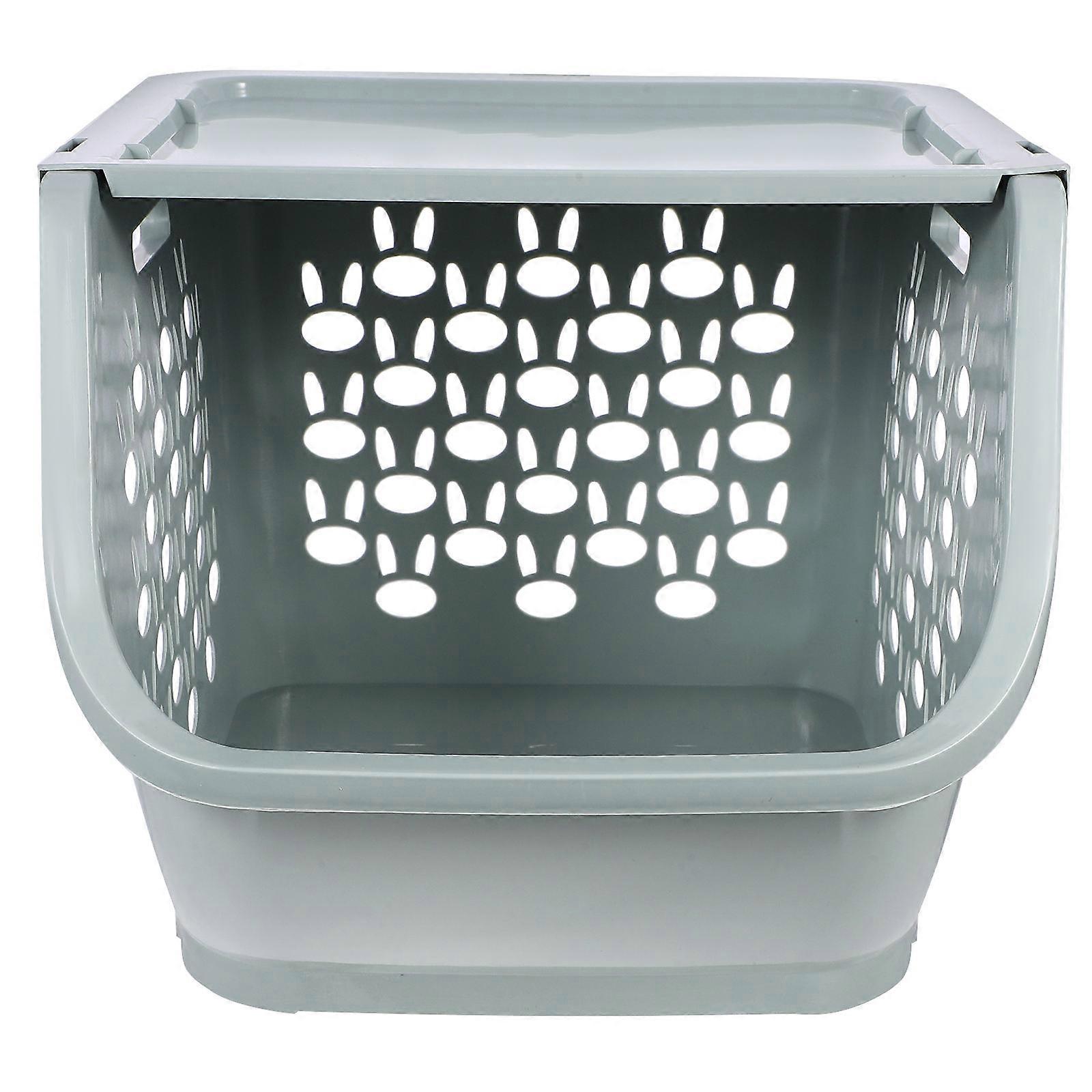 Multi-functional Storage Kitchen Storage Baskets Square Stackable Storage Box For Homeowners Light Green 1Pcs