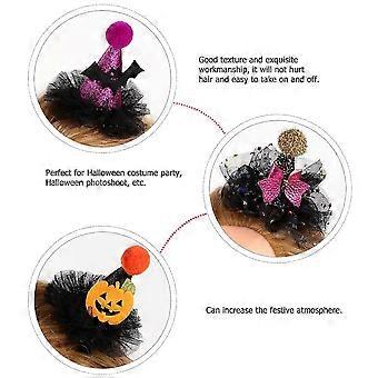 Pinces à cheveux d'Halloween, coiffe d'Halloween pour attacher les cheveux, lot de 4 épingles à cheveux en forme de chapeau de sorcière