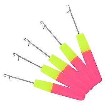 5 Pcs Latch Hook Crochet Needle For Hair Extension And Art Crafts Ergonomic Knitting Tool For Rug Making Hair Tinsel Kit For Girls Fake Hair For Braid