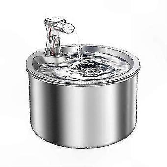 Automatic Pet Water Dispenser with Quiet Pump, 2L Stainless Steel Fountain compatible withCats and Dogs