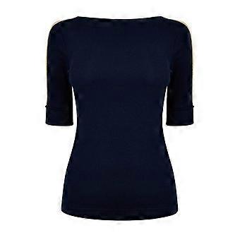Ralph Lauren Womens/Ladies Contrast Striped Cotton 3/4 Sleeve T-Shirt