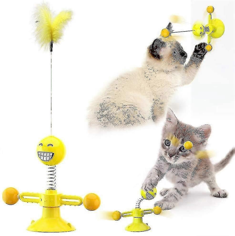 Wall-mounted Cat Spring Toy