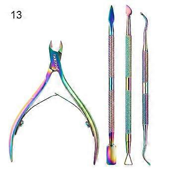 1 Set Professionele nagelriemtrimmer Remover Pusher Schaar RVS nagelriemtang Cutter Clipper Pedicure Manicure Tools QinHai