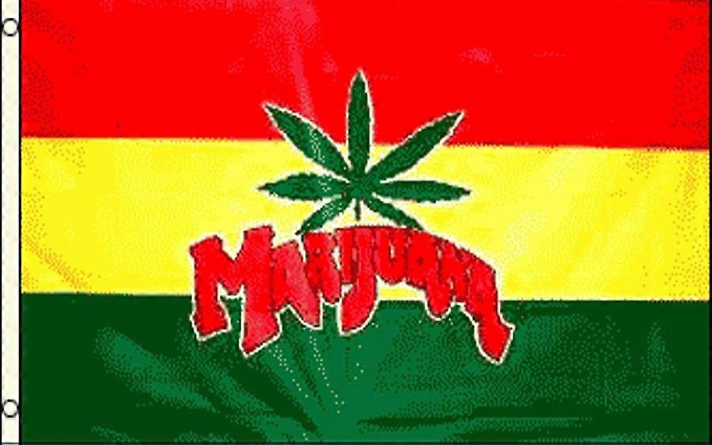 MARIJUANA WITH LEAF RAST BACKGROUND FLAG FFGG-3356