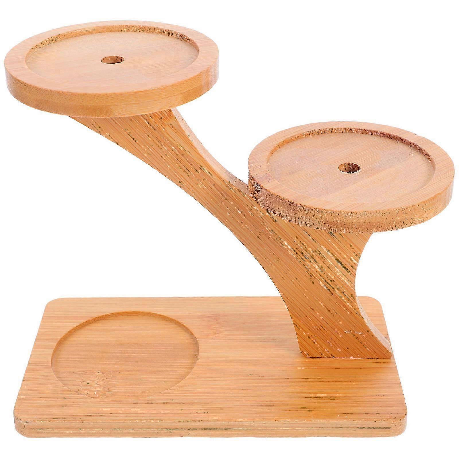 Multi-Layer Flower Pot Stand Compatible with Home with Rustic Bamboo Design
