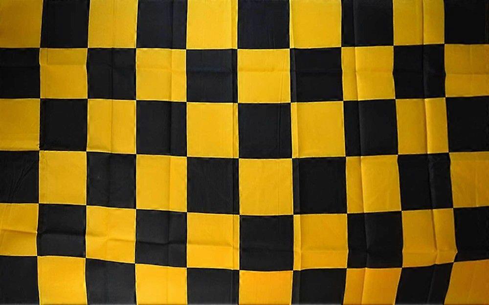 SCHWARZ/ORANGE KARIERTE FLAGGE YA0804
