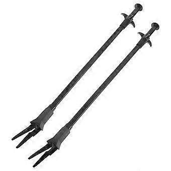 2pcs Portable Waterweed Planting Clips Long Cleaning Tweezers for Aquarium (Black)