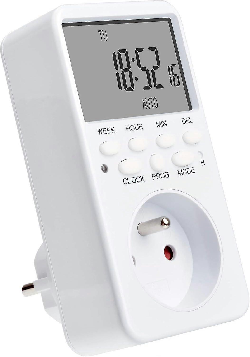 Digital Programmable Socket, Weekly Electrical Outlet Timer with 20 Programs, 24H Timer So