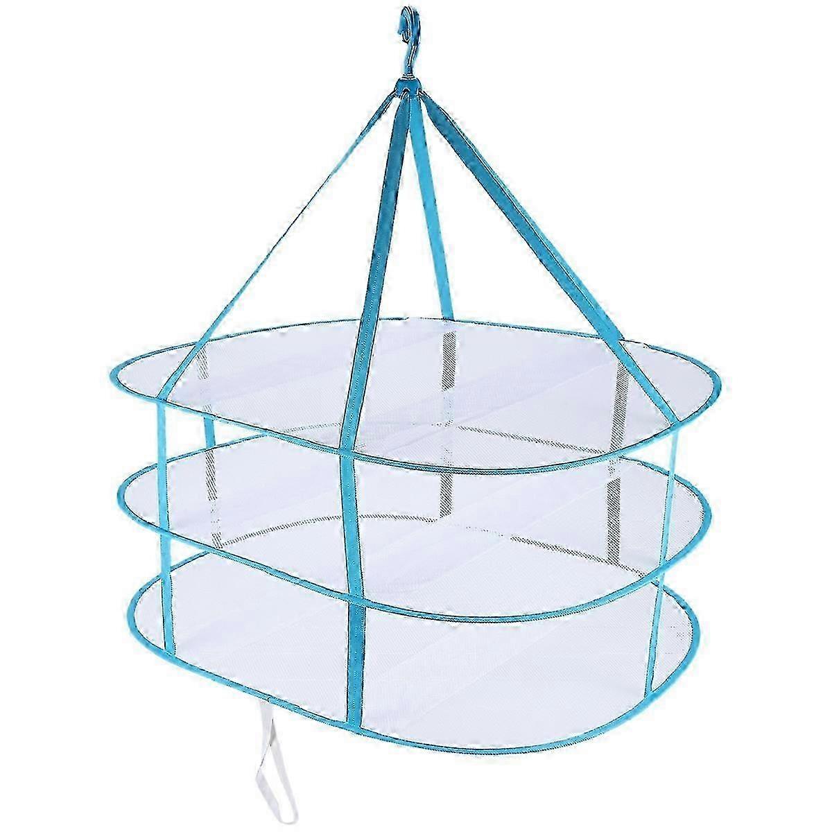 3-Tier Mesh Clothes Hanging Dryer, Foldable Sweater Drying Rack