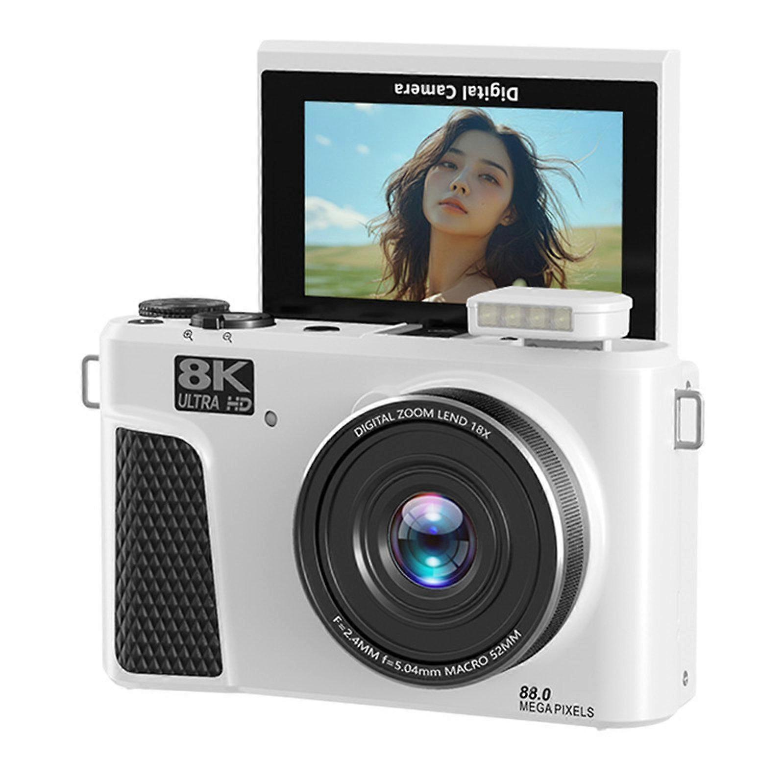 8K Digital Camera White 128GB Memory Card+USB Card Reader