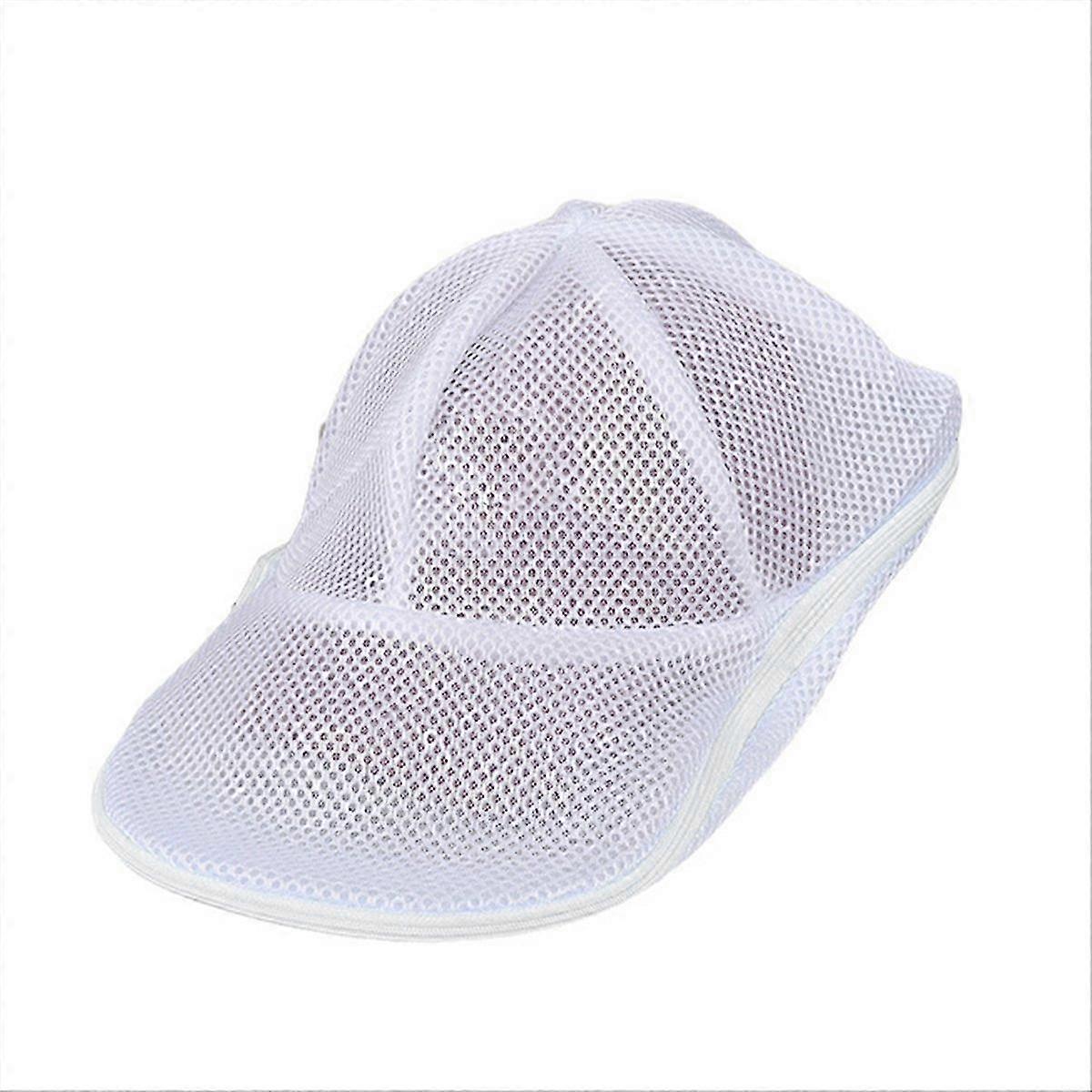 Hat Wash Protector Baseball Cap Cleaner Laundry Bag,White