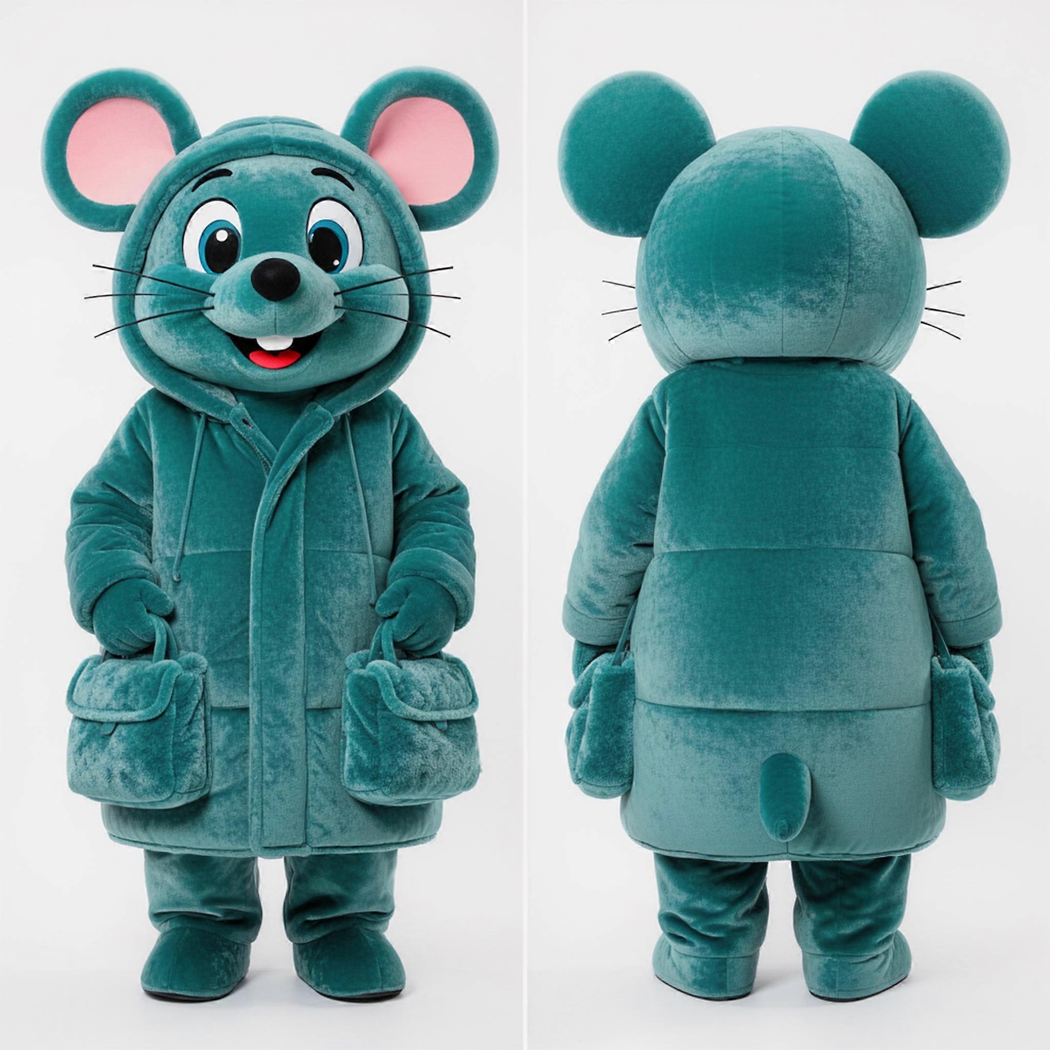 MASTICOT Teal Plump Mouse Mascot