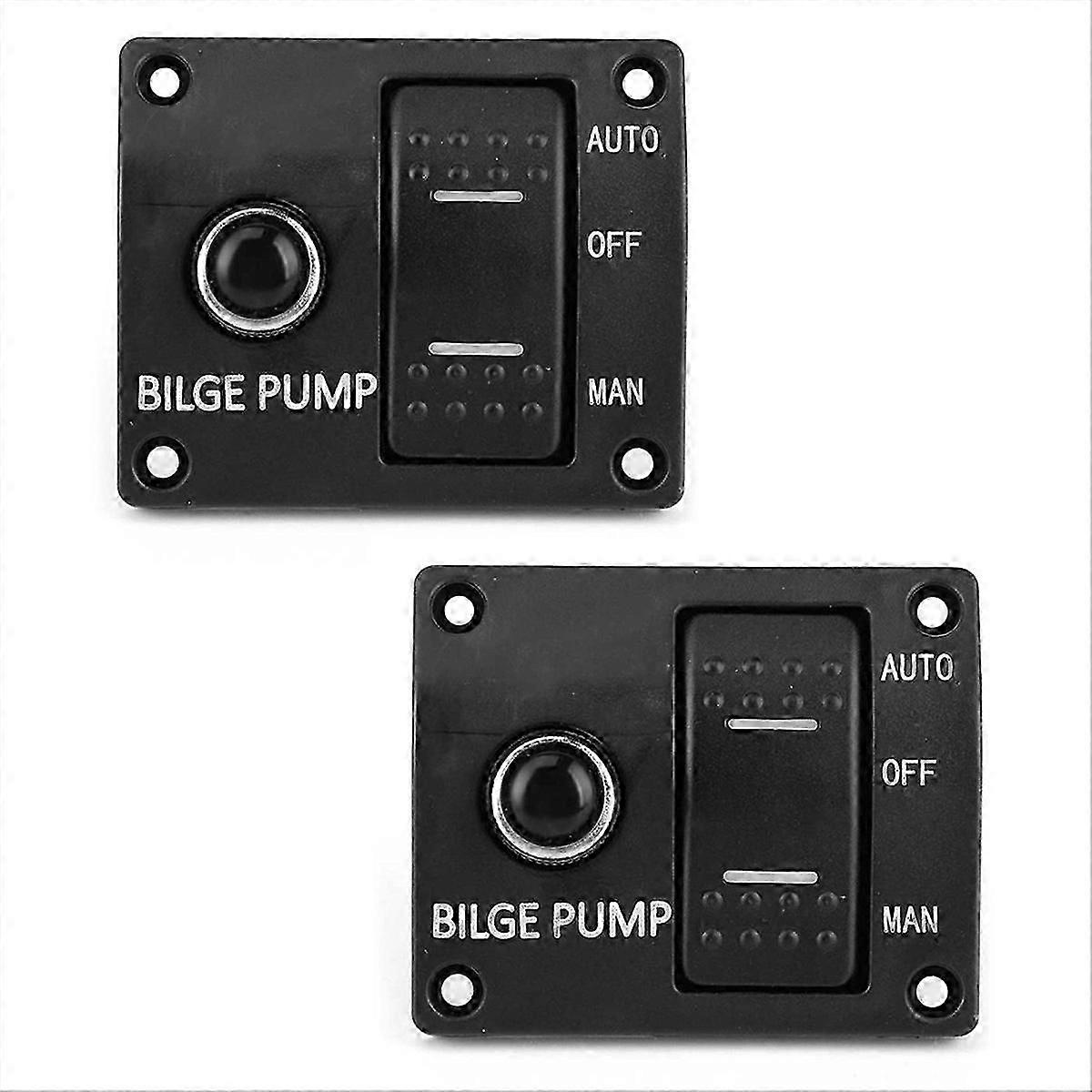 Bilge Pump Control Switch Automatic Pump Marine Panel Switch 3-WAY Switch Panel Compatible withBilge Pump 2pc