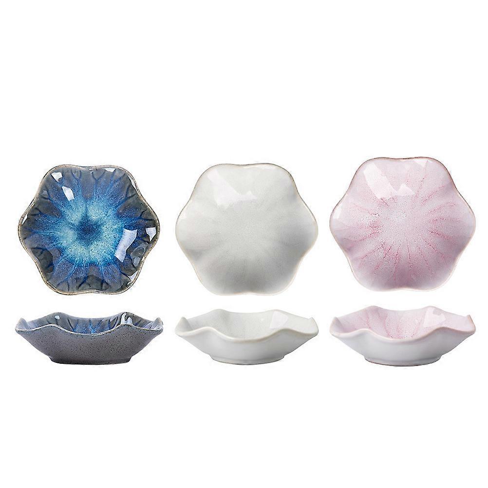 Sauce Dipping Bowls Ceramic Plate for Storage Use 3Pcs Set