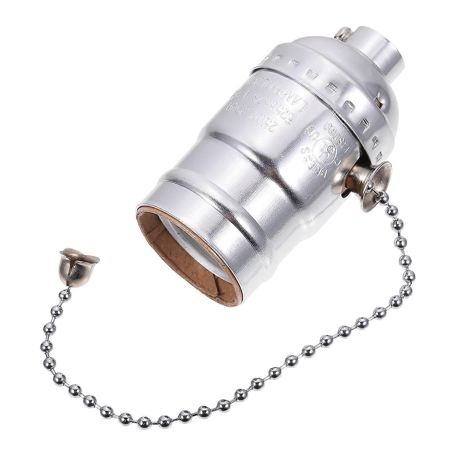 Aluminum Retro Lamp Holder E27 Light Socket for Room Use Silver
